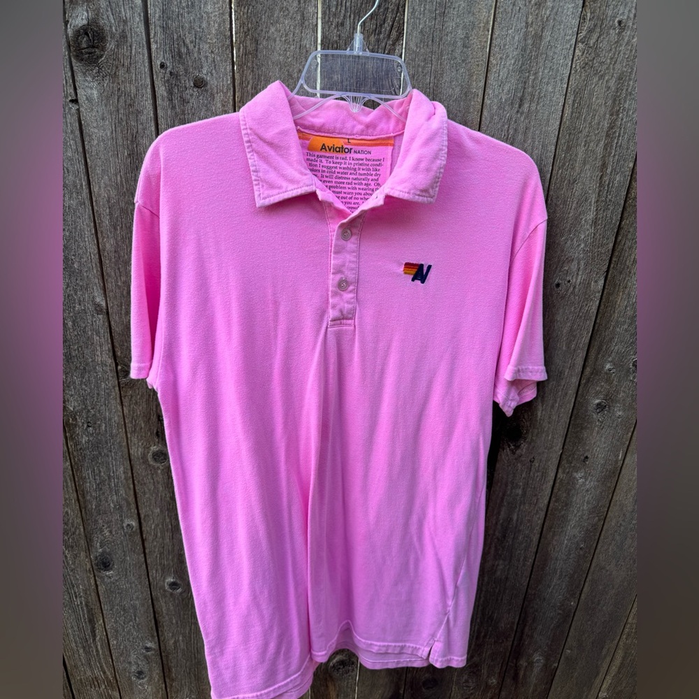 Aviator nation Pink Polo Shirt size L